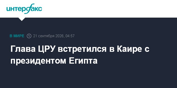 Глава ЦРУ встретился в Каире с президентом Египта